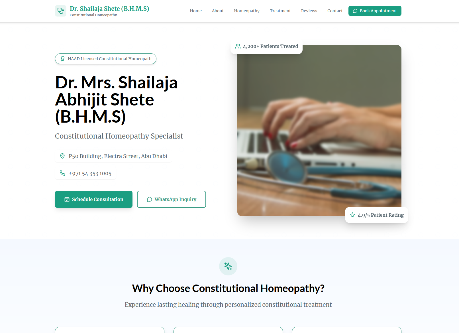 An image of the Dr. Shailaja's Website project.